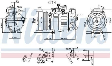 Компресор кондицiонера NISSENS 890551