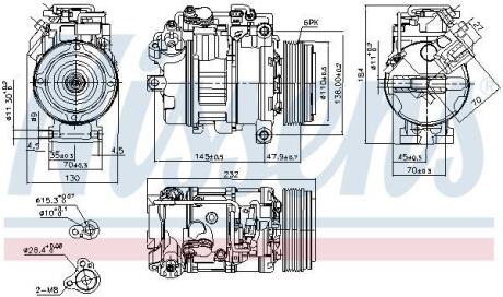 Компресор кондицiонера NISSENS 890628