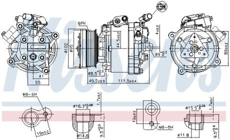 Компресор кондиціонера MITSUBISHI LANCER 07- NISSENS 890666