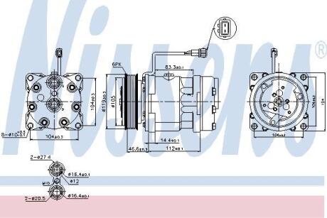 Компресор кондицiонера NISSENS 89083