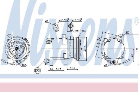 Компресор кондицiонера NISSENS 89163