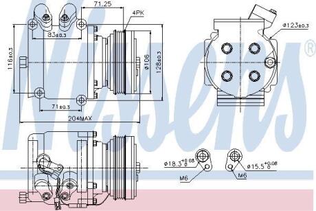 Компресор кондицiонера NISSENS 89226