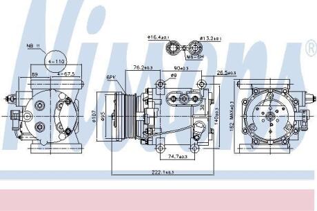 Компресор кондицiонера NISSENS 89241