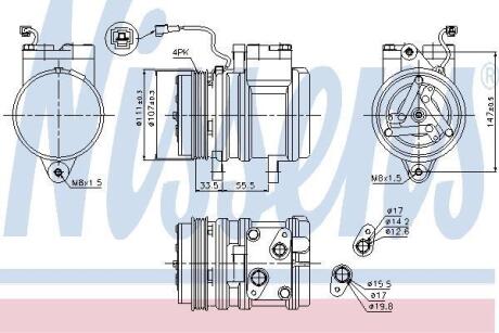 Компресор кондицiонера NISSENS 89275