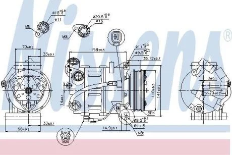 Компресор кондиціонера FORD MONDEO/ VOLVO S80 NISSENS 89350