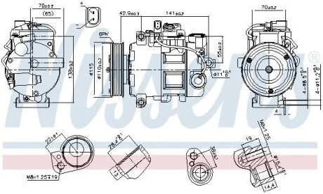 Компресор кондиціонера Audi A3/A4/A5/A6/A7/Q5 2.0-3.0D 00-20 NISSENS 89513