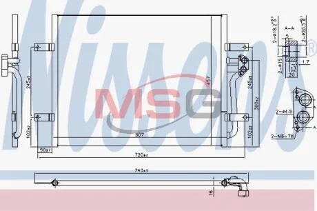 Конденсатор кондиціонера VW CRAFTER/ MAN TGE 2/17+/ VW E-GOLF (2013) NISSENS 940585