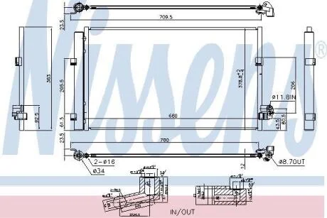 Конденсатор кондиціонера BMW 5 SERIES G30 (2017) NISSENS 940748