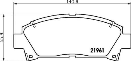 Колодки гальмівні дискові передние Lexus GS 300, 430 (05-11), Camry 2.0, 2.4(01-06), Avensis 1.8, 2.0 (00-03) NISSHINBO NP1077