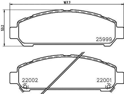 Колодки гальмівні дискові передние Toyota Venza 2.7, 3.5 (08-) NISSHINBO NP1125