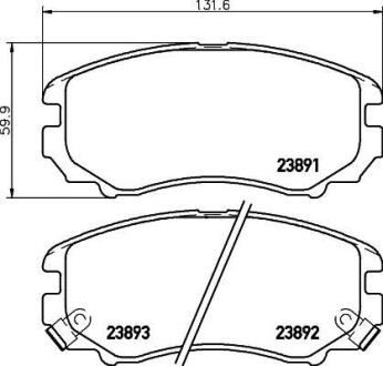 Колодки гальмівні дискові передние Hyundai Tucson 2.0 (04-10)/Kia Cerato, Soul, Sportage 1.6, 2.0 (09-) NISSHINBO NP6091