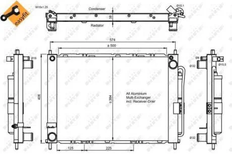 Радіатор охолодження двигуна RENAULT Modus 1.4 04- NRF 350057