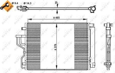 Радіатор кондиціонера NRF 350334