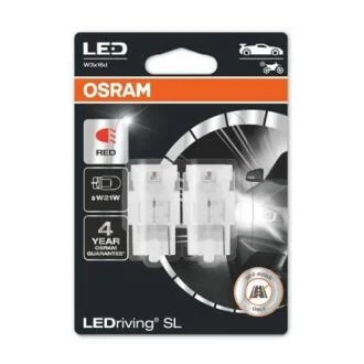 Лампа LEDriving W21W Red OSRAM 7505DRP-02b