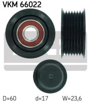 Натяжний ролик поліклинового реміня SKF VKM 66022