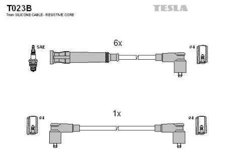 Провід високовольтний, комплект Bmw 3 (E30), 5 (E28) BLATNA TESLA T023B