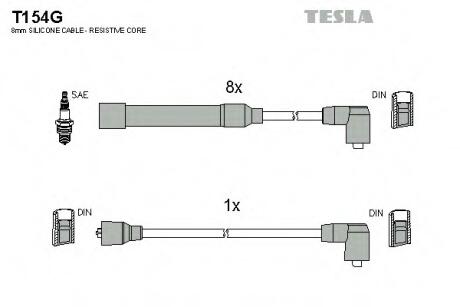 Комплект кабелiв запалювання TESLA T154G