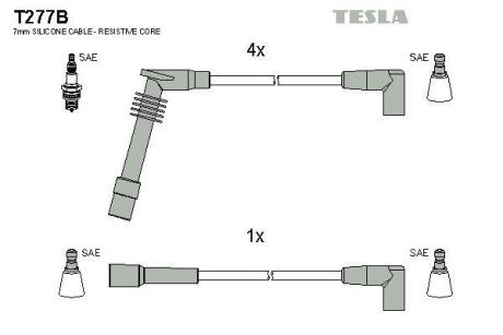 Комплект кабелiв запалювання TESLA T277B