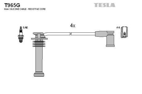 Комплект кабелiв запалювання TESLA T965G