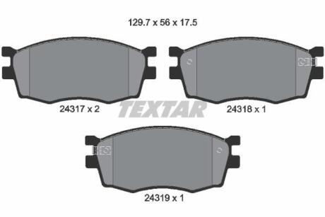 A_Гальмівні колодки HYUNDAI/KIA Accent/Pride/Rio "F "00>> TEXTAR 2431701