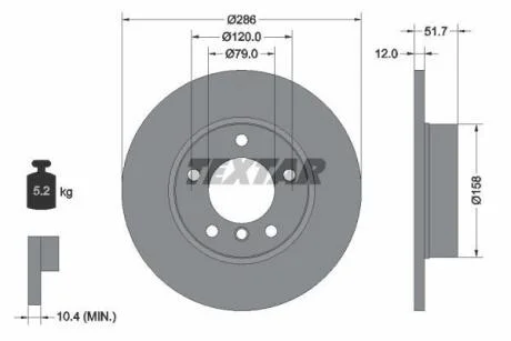 A_Диск гальмівний BMW 3(E36)/Z3(E36) "F D=286mm "90-"03 TEXTAR 92055503