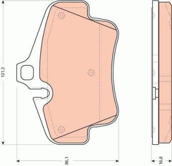 A_Гальмівні колодки дискові PORSCHE 911/Boxster (986)/Cayman "R "97-"13 TRW GDB1758