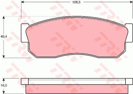 A_Гальмівні колодки дискові NISSAN - SUBARU Cherry/Sunny/Sunny Estate/Wagon/Sunny Van/Columbuss/E10/ TRW GDB288