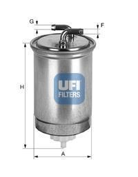 Фільтр паливний VW LT 28-55, T III, IV -92, FORD ESCORT 1.8 D UFI 24.365.00