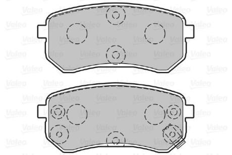 Гальмівні колодки дискові HYUNDAI/KIA i10/Picanto "1,0-1,2 "R "04-17 Valeo 301706