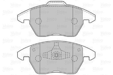 Гальмівні колодки дискові CITROEN/PEUGEOT C4/207/208/3008/307/308/RCZ "1,6-2,0 "F "03>> Valeo 301715