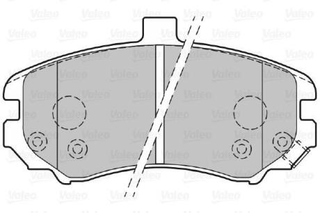 A_Гальмівні колодки дискові HYUNDAI Elantra "1,6-2,0 "F "00-06 Valeo 301739