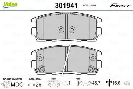 Гальмівні колодки First CHEVROLET/OPEL Captiva/Antara "R "06>> Valeo 301941
