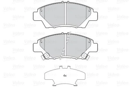 Гальмівні колодки дискові HONDA CR-Z/Jazz/Insight "1,2-1,5 "F "08>> Valeo 302158