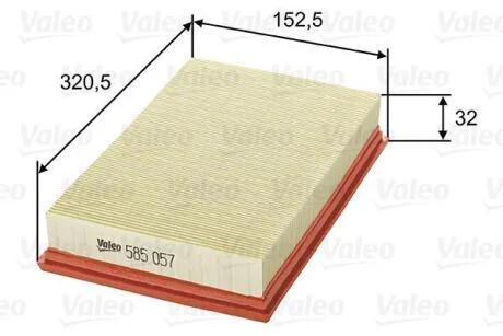 Фільтр повітряний FORD Transit "2,0-3,2 "00>> Valeo 585057