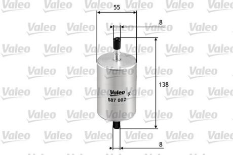 Фільтр паливний DACIA/LEXUS/NISSAN/OPEL/RENAULT Logan/IS/Kubistar/Vivaro/Clio "0,9-5,0 "90>> Valeo 587002