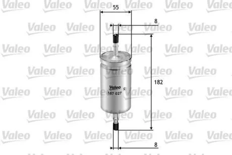 Фільтр паливний FORD/MAZDA/VOLVO Focus/3/S40 "1,0-2,5 "98-20 Valeo 587027