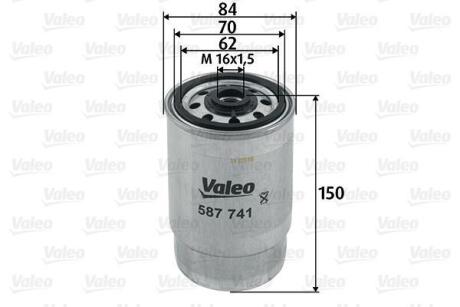 Фільтр паливний HYUNDAI/KIA Santa Fe/Cerato "1,5-2,5 "01-12 Valeo 587741