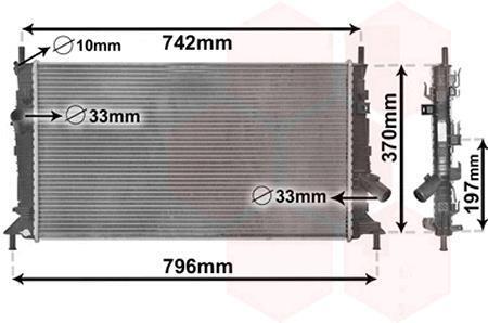 Радіатор охолодження двигуна FOCUS/MAZDA3/S40 16/8 03- Van Wezel 18002369