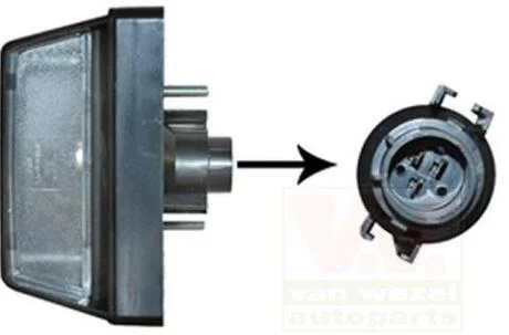 Ліхтар підсвітки номерного знаку лівий IVECO Van Wezel 2813919