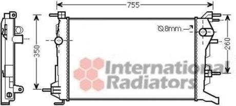 Радіатор охолодження двигуна RENAULT FLUENCE 10>13 Van Wezel 43002460