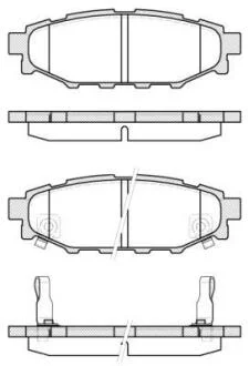 Колодки гальмівні диск. задн. (Remsa) Subaru Forester (sh) 2.0 08-,Subaru Forester (sh) 2.5 08- (P10363.12) WOKING P1036312