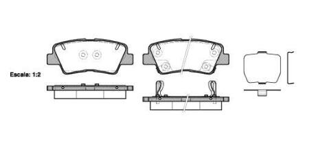 Колодки гальмівні диск. задн. (Remsa) Hyundai Grandeur 2.4 11-,Hyundai Grandeur 3.0 11- (P12623.02) WOKING P1262302