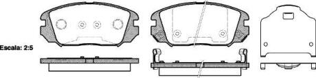 Колодки гальмівні диск. перед. (Remsa) Honda Civic viii 1.6 05-,Hyundai Grandeur 2.2 03- (P13043.02) WOKING P1304302