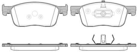 Колодки гальмівні диск. перед. (Remsa) Peugeot Expert III (16-),Citroen Jumpy III (16-), Opel Vivaro C (19-) (P16193.00) WOKING P1619300